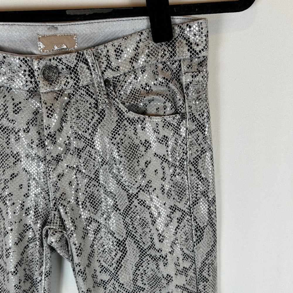 MOTHER The Looker Ankle Skinny Jeans Rattlesnake Animal Print Women's Size 24 - Picture 8 of 12